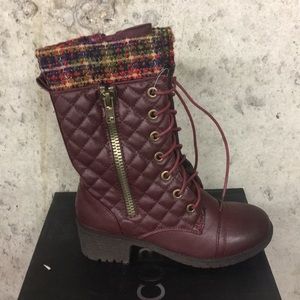 Brand new with tags Jacobies Maroon quilted boot